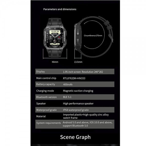 Smartwatch Microwear NX6  - Orange