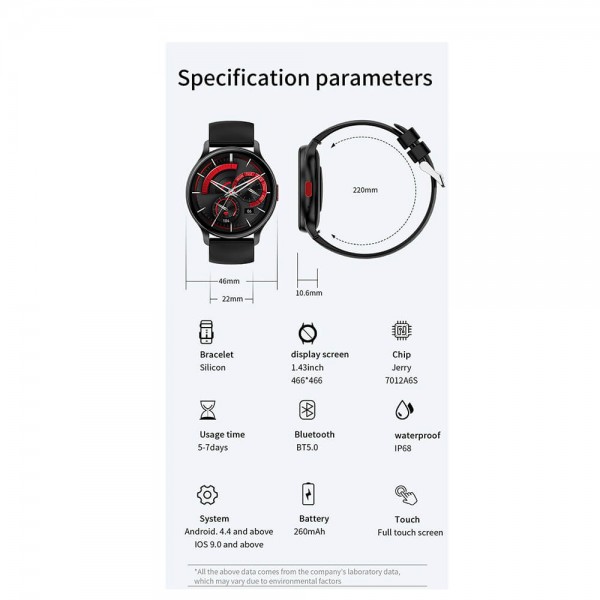 Smartwatch Microwear MX11 - Gold Steel