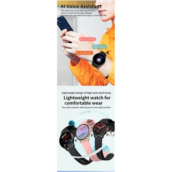 Smartwatch Microwear MX11 - Gold Steel
