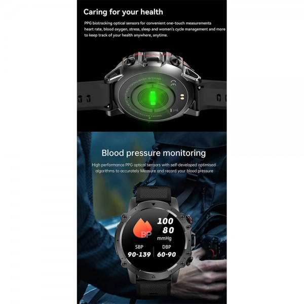 Smartwatch Microwear AK56 400mAh - Steel Black