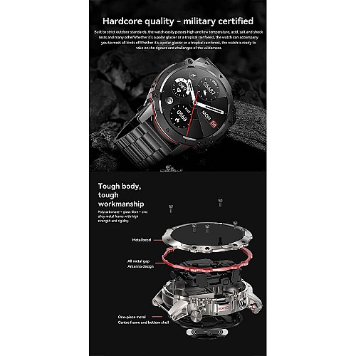 Smartwatch Microwear AK56 400mAh - Steel Black