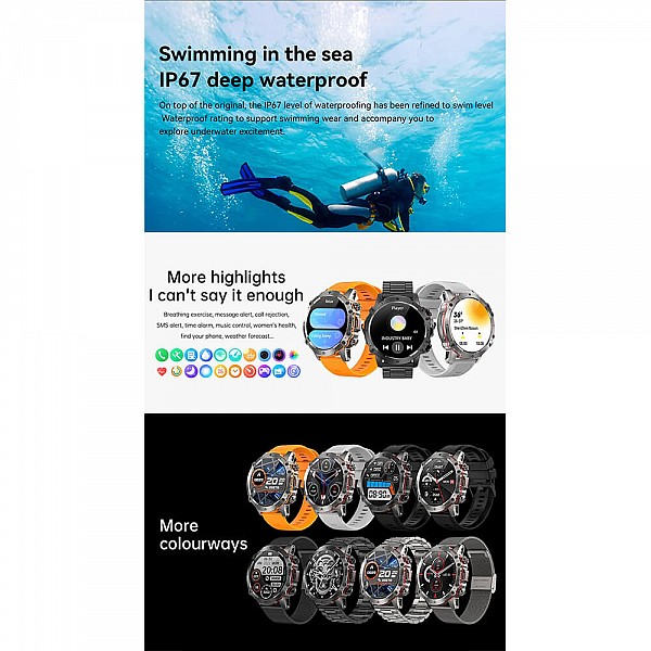 Smartwatch Microwear AK56 400mAh - Silver  Steel 