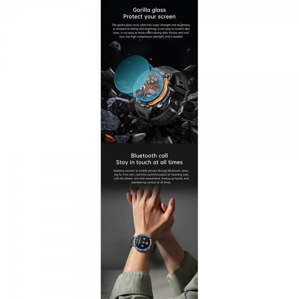 Smartwatch Microwear X11 420mAh - Black Blue
