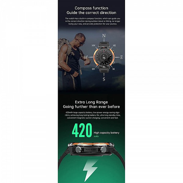 Smartwatch Microwear X11 420mAh - Black Blue