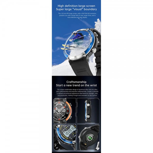 Smartwatch Microwear X11 420mAh - Black Blue