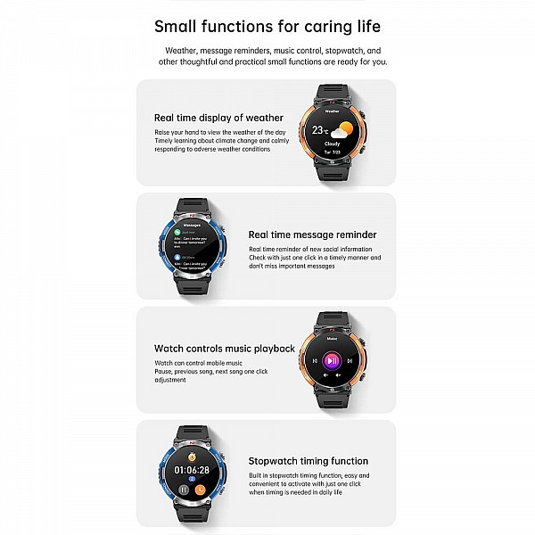 Smartwatch Microwear X11 420mAh - Black Blue