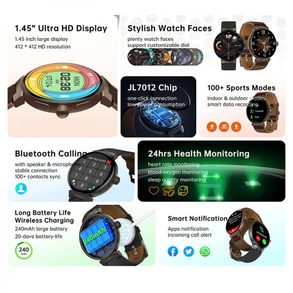 Smartwatch Microwear DV05 - Brown
