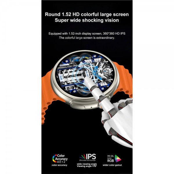 Smartwatch Microwear T78 Ultra Ελληνικό Μενού- Orange