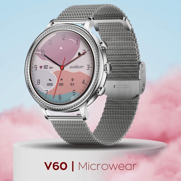 Smartwatch Microwear V60 - Steel SIlver