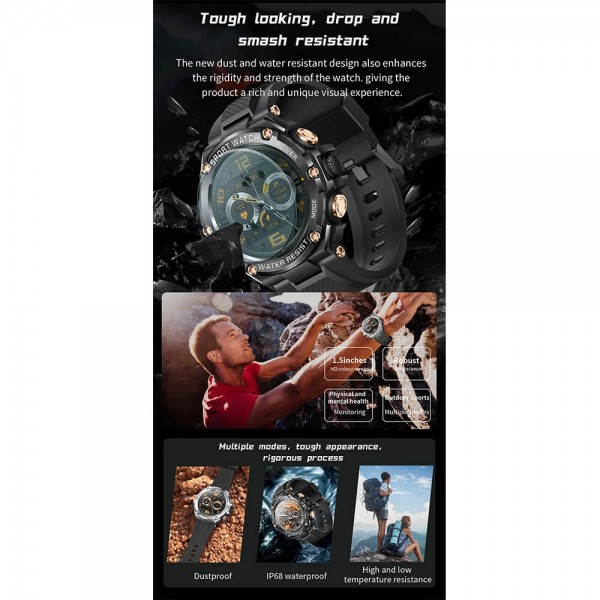 Smartwatch Microwear T88 800mAh - Black Silver