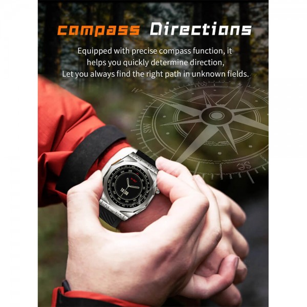 Smartwatch Microwear T83 Max - Black Silicone