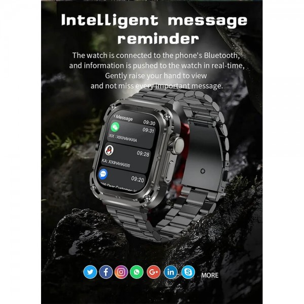 Smartwatch Microwear T85 - Silver Steel
