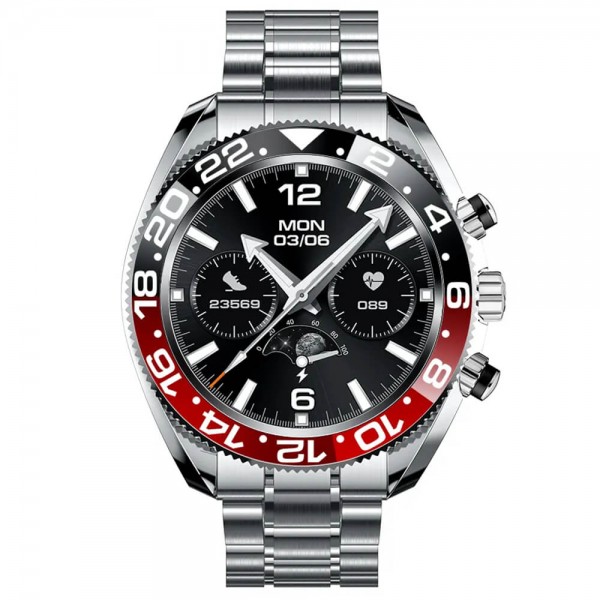 Smartwatch Microwear AW35 - Black Red Steel
