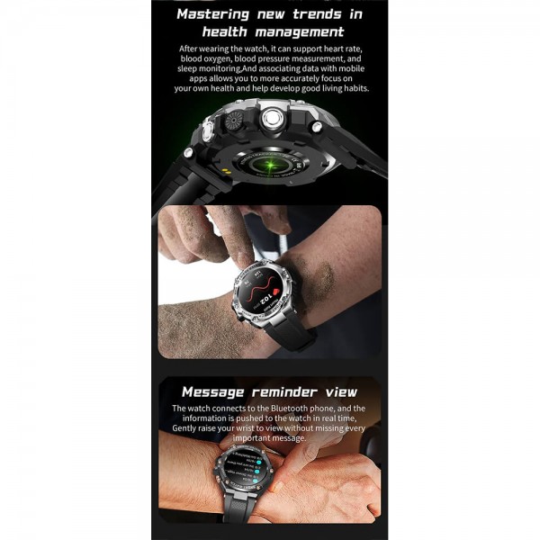 Smartwatch Microwear T88 800mAh - Black 