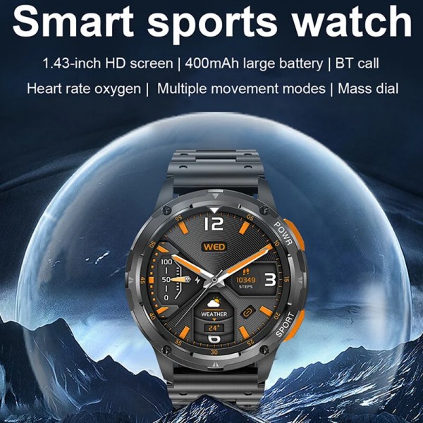 Smartwatch Microwear AK59  - Black Steel