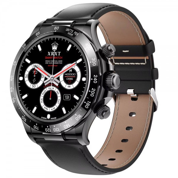 Smartwatch Microwear X12 - Black Leather