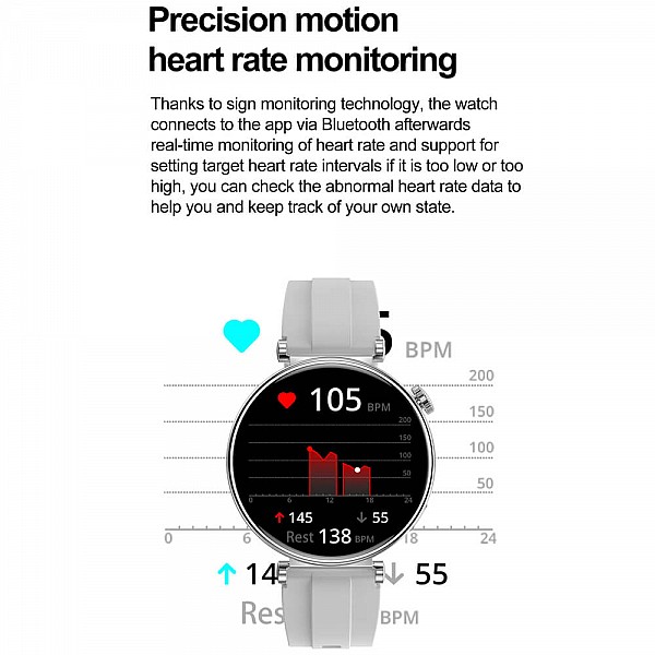 Smartwatch Microwear MK41 - Steel Silver