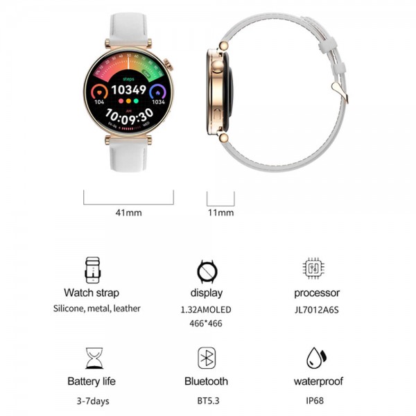 Smartwatch Microwear MK41 - Gold Steel