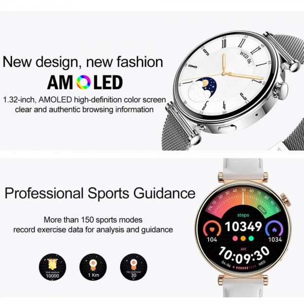 Smartwatch Microwear MK41 - Gold Steel