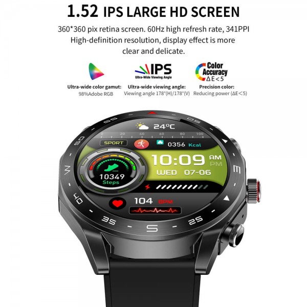 Smartwatch Microwear K95 - Black Leather
