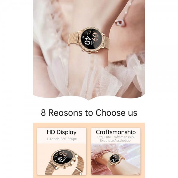 Smartwatch Microwear I70 - Gold Steel