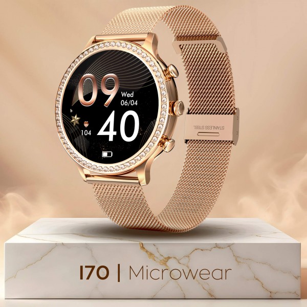 Smartwatch Microwear I70 - Gold Steel