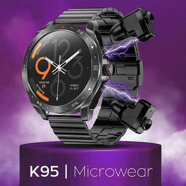 Smartwatch Microwear K95 - Black Steel Smartwatch Microwear K95 - Black Steel