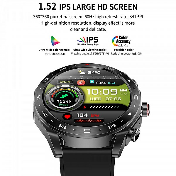 Smartwatch Microwear K95 - Black Steel Smartwatch Microwear K95 - Black Steel