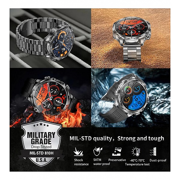 Smartwatch Microwear AK75 700mAh - Silver Steel