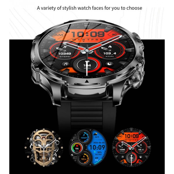 Smartwatch Microwear AK75 700mAh - Silver Steel