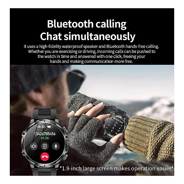 Smartwatch Microwear AK75 700mAh - Black Steel