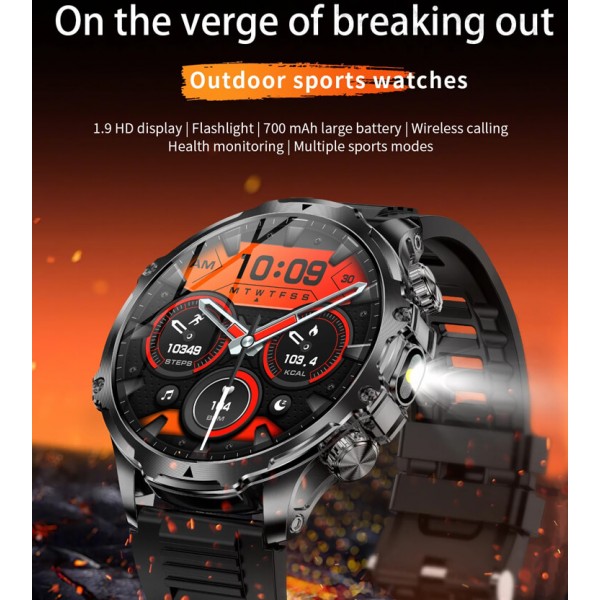 Smartwatch Microwear AK75 700mAh - Black Steel