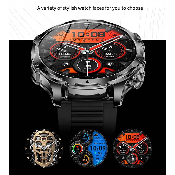 Smartwatch Microwear AK75 700mAh - Black Steel