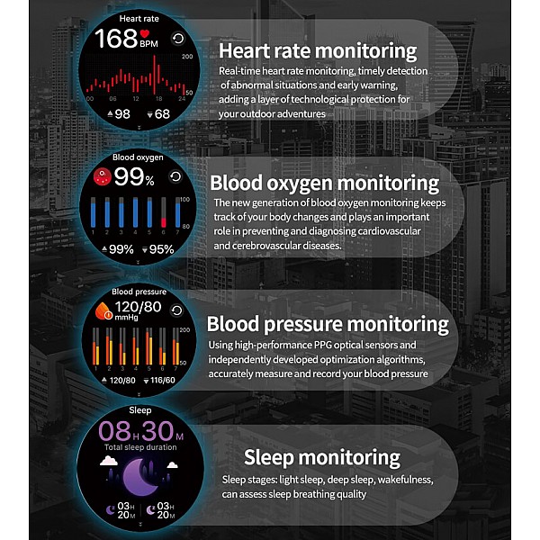 Smartwatch Microwear AK75 700mAh - Black Steel Smartwatch Microwear AK75 700mAh - Black Steel