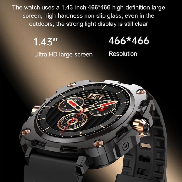 Smartwatch Microwear AK71 - Black  Steel