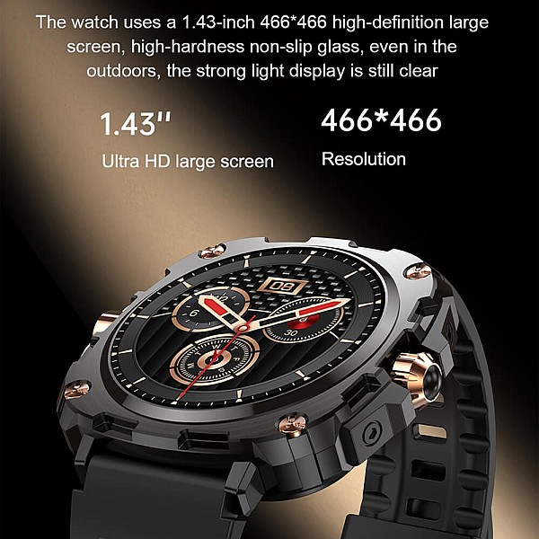Smartwatch Microwear AK71 - Black  Steel