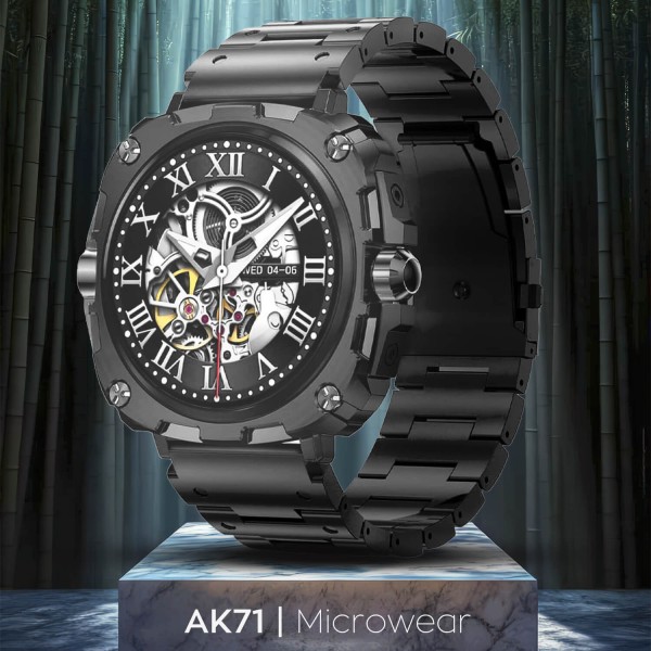 Smartwatch Microwear AK71 - Black  Steel