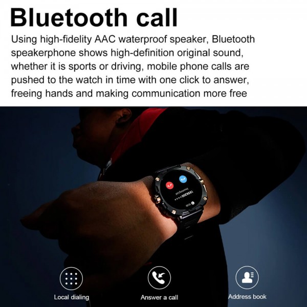 Smartwatch Microwear AK71 - Black  Steel