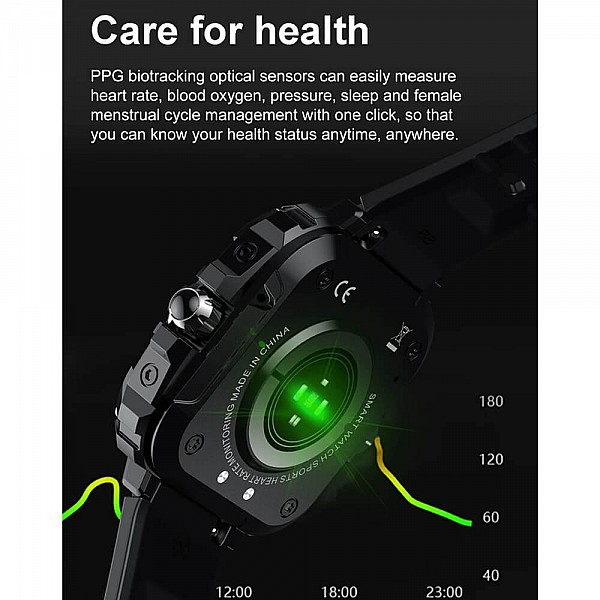 Smartwatch Microwear AK71 - Black  Silicone