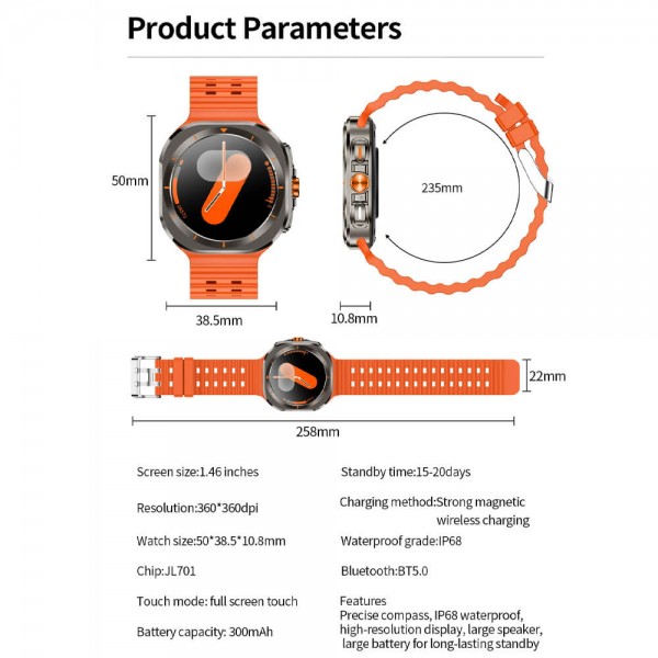 Smartwatch Microwear Z7 Ultra  - Orange