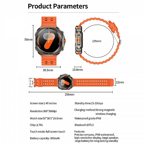 Smartwatch Microwear Z7 Ultra - Orange Smartwatch Microwear Z7 Ultra - Orange