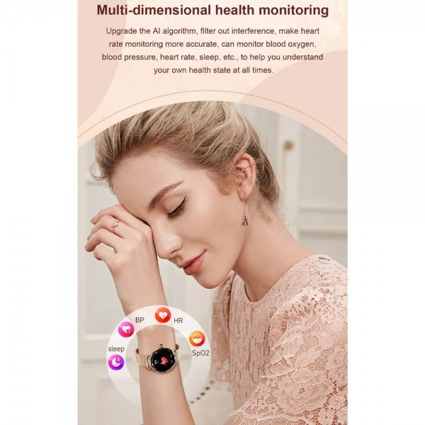 Smartwatch Microwear NX7 Pro  - Gold Steel