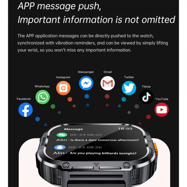 Smartwatch Microwear NX23 - Orange Black