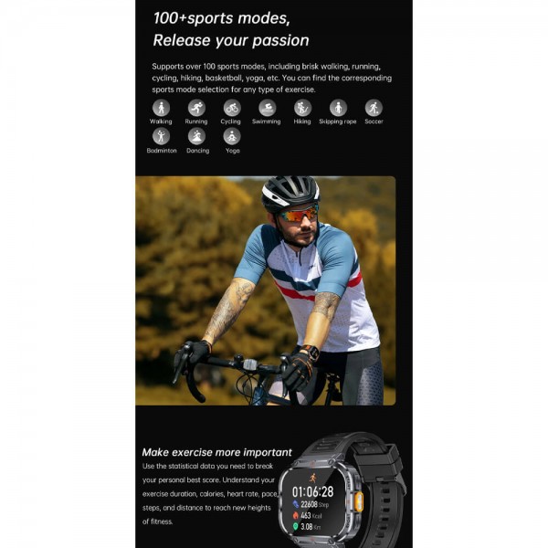 Smartwatch Microwear NX23 - Orange Black