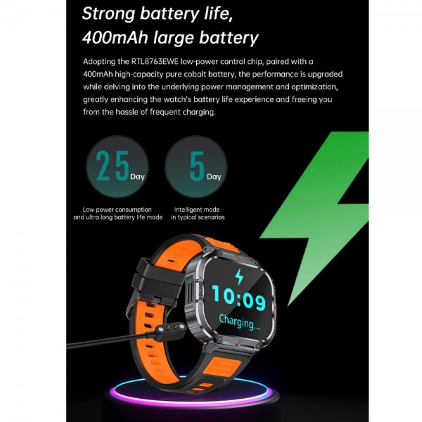 Smartwatch Microwear NX23 - Orange Black
