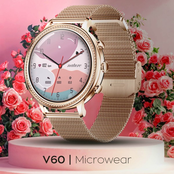 Smartwatch Microwear V60 - Gold Steel