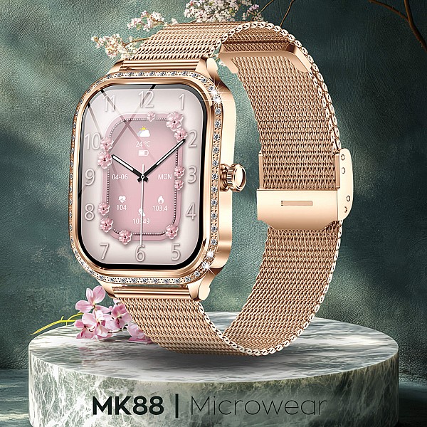 Smartwatch Microwear MK88 - Gold Steel