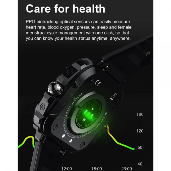 Smartwatch Microwear AK71 - Black  Gold Steel
