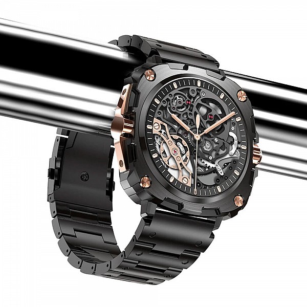 Smartwatch Microwear AK71 - Black  Gold Steel