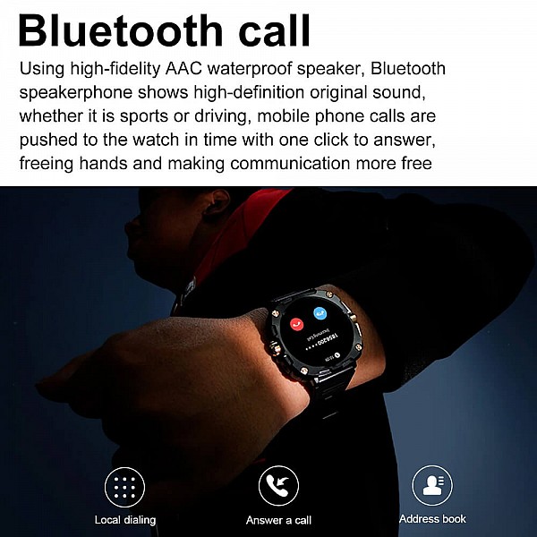 Smartwatch Microwear AK71 - Black  Gold Steel